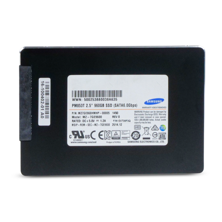 Samsung PM853T MZ7GE960HMHP 960GB 0.3 DWPD SATA 6Gb/s 3D TLC 2.5" Refurbished SSD, 3 of 7