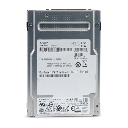 Kioxia PM6-V KPM6XVUG800G 800GB 3 DWPD SAS-4 24Gb/s 3D TLC 2.5in SSD