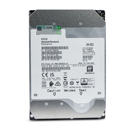 HP/Western Digital Ultrastar DC HC550 WUH721818ALE600 0F38492 18TB 7.2K RPM SATA 6Gb/s 512e 512MB Power Disable 3.5in Refurbished HDD