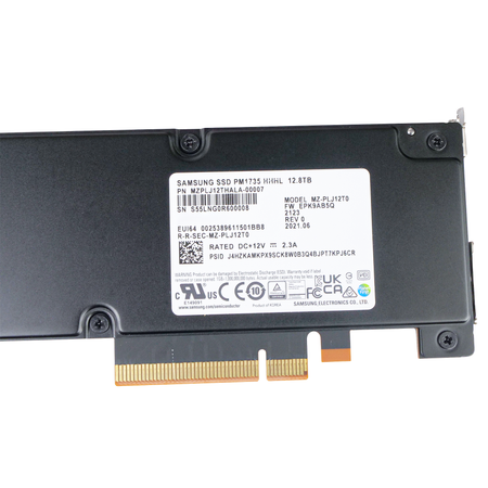 Samsung PM1735 MZPLJ12THALA-00007 12.8TB 3 DWPD PCIe Gen 4.0 x8 16GB/s 3D TLC NVMe HHHL AIC Refurbished SSD