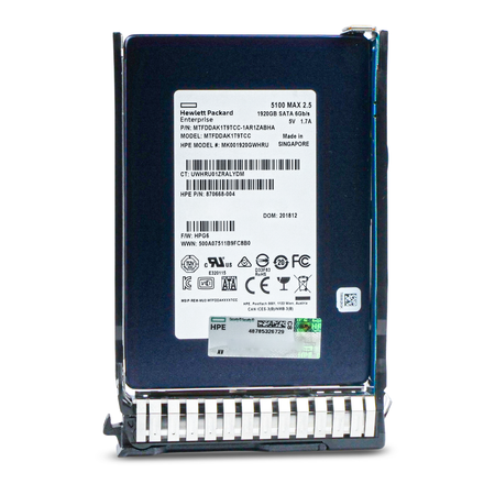 HP MK001920GWHRU 870668-004 1.92TB SATA 6Gb/s 2.5" SSD, Front Straight View