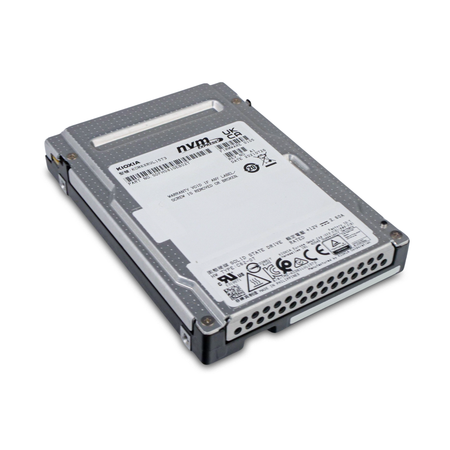 Kioxia CM6-R KCM6XRUL15T3 15.36TB NVMe PCIe Gen 4.0 U.3 2.5" SSD, Top Angled View