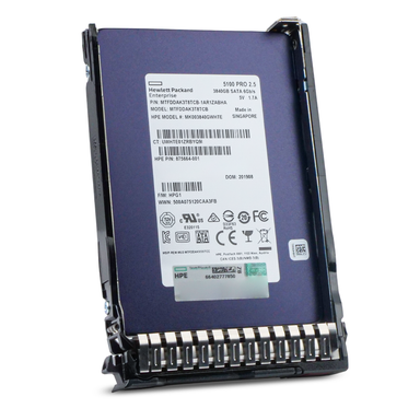 HP MK003840GWHTE 875664-001 MTFDDAK3T8TCB 3.84TB SATA 6Gb/s 2.5" SSD, Front Angled View