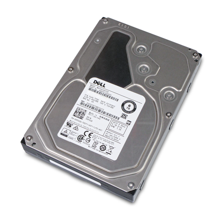 Dell MG04ACA600E 0KP22D 6TB 7.2K RPM SATA 6Gb/s 512e 128MB 3.5in" HDD, Top Angled View