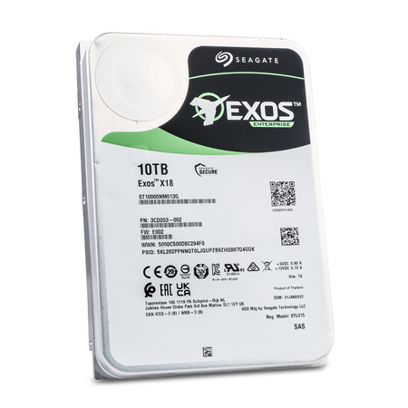 Seagate Exos X18 ST10000NM013G 10TB 7.2K RPM SAS 12Gb/s 512e 3.5in Refurbished HDD