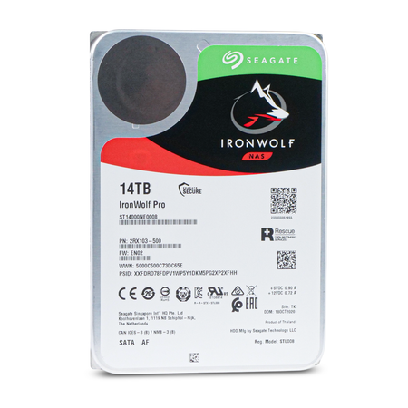 Seagate IronWolf Pro ST14000NE0008 14TB 7.2K RPM SATA 6Gb/s 512e 3.5in Refurbished HDD