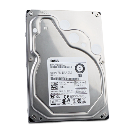 Angled front view of 4TB 7200 RPM 3.5-inch SATA hard drive.