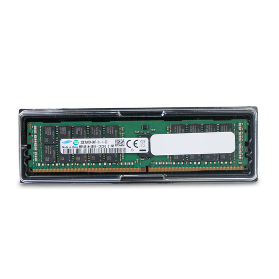 Samsung server RAM module in clear plastic packaging.
