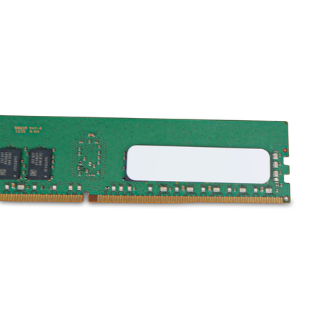 Close-up of blank label on the back of a server RAM module.