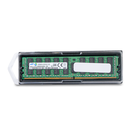 Samsung server RAM module in clear plastic packaging.