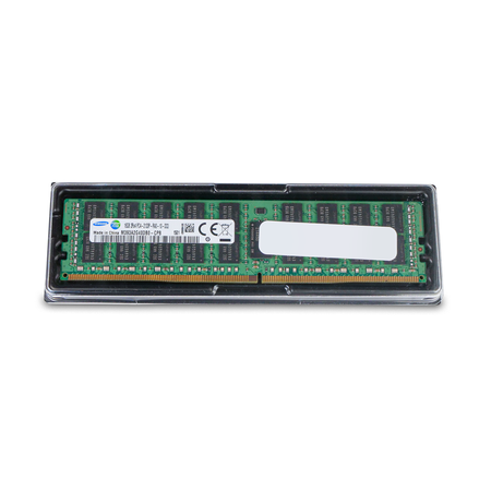 Samsung server RAM module in clear plastic packaging.