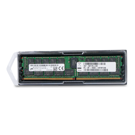 Micron NetApp server RAM module in clear plastic packaging.