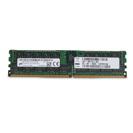 Micron NetApp server RAM module on a white background.