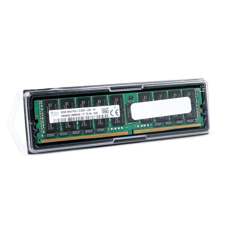 SK Hynix HMA84GL7MMR4N-TF 32GB 4Rx4 PC4-2133P-LD0 DDR4 LRDIMM RAM, Front Angled View with Packaging