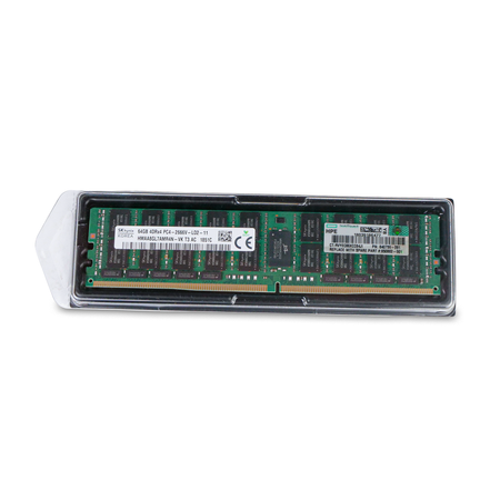 SK Hynix HPE server RAM module in clear plastic packaging.