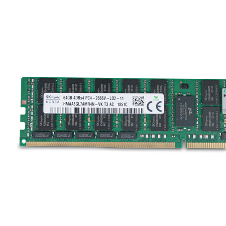 Close-up of SK Hynix server RAM module label and memory chips.