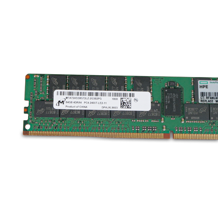 Micron MTA72ASS8G72LZ-2G3B2PG 64GB 4Rx4 PC4-2400T DDR4 ECC LRDIMM Server Memory, Front side View