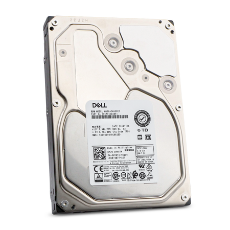 Dell / Toshiba MG06ACA600EY 6TB 7.2K SATA 6Gb/s 3.5" HDD,  Front Angled View