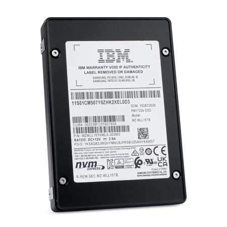IBM/Samsung PM1723b MZWLL15THMLA 15.36TB 1 DWPD PCIe Gen3 x4 3D TLC U.2 NVMe 2.5in Refurbished SSD