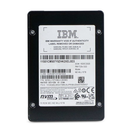 IBM/Samsung PM1723b MZWLL15THMLA 15.36TB 1 DWPD PCIe Gen3 x4 3D TLC U.2 NVMe 2.5in Refurbished SSD