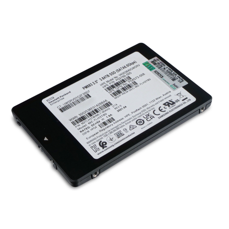 HP Samsung PM883 MZ7LH3T8HMLT 3.84TB SATA 6Gb/s 2.5" SSD, Top Angled View