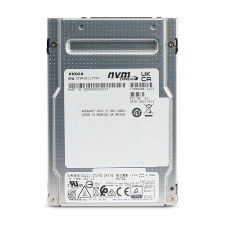 Kioxia CM6-R KCM6XRUL3T84 3.84TB 1 DWPD PCIe Gen 4.0 x4 8GB/s 3D TLC U.3 NVMe 2.5in Refurbished SSD, 4 of 8