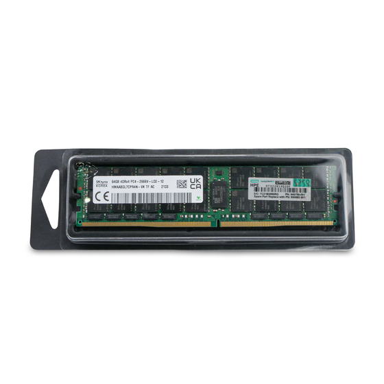 HP/ SK Hynix HMAA8GL7CPR4N-VK 64GB 4DRx4 PC4-2666V-LD2 DDR4 LRDIMM RAM, Front Label View