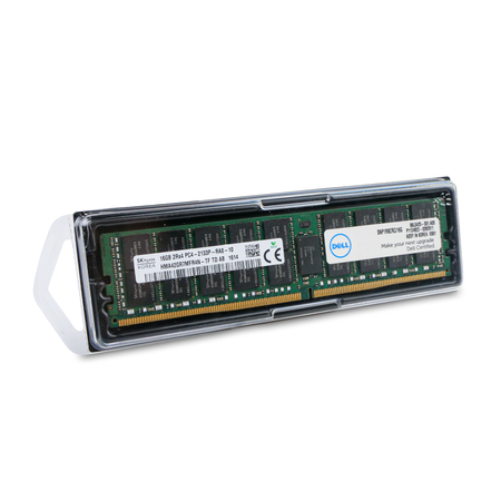 Dell SK Hynix HMA42GR7MFR4N-TF 16GB 2Rx4 PC4-2133P-RA0 DDR4 RDIMM RAM, Front Angled View with Packaging
