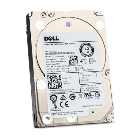 Dell/Seagate v8 ST1200MM0088 1FF200-151 1.2TB 10K RPM SAS 12Gb/s 512n 128MB 2.5in Refurbished HDD