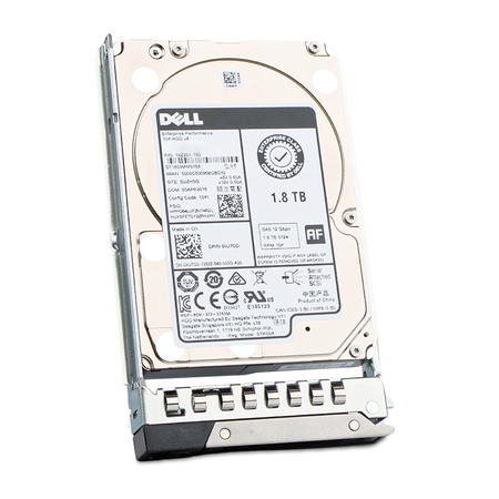 Dell G14  0VJ7CD 1.8TB 10K RPM SAS 12Gb/s 512e 128MB 2.5" HDD, Front Angled View