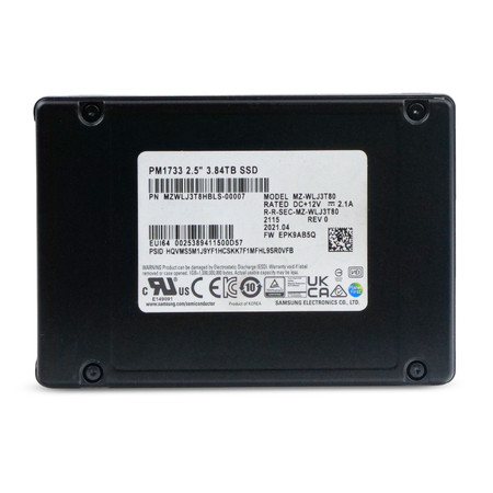 Samsung PM1733 MZWLJ3T8HBLS 3.84TB 1 DWPD PCIe Gen 4.0 x4 8GB/s U.2 NVMe 2.5in Refurbished SSD