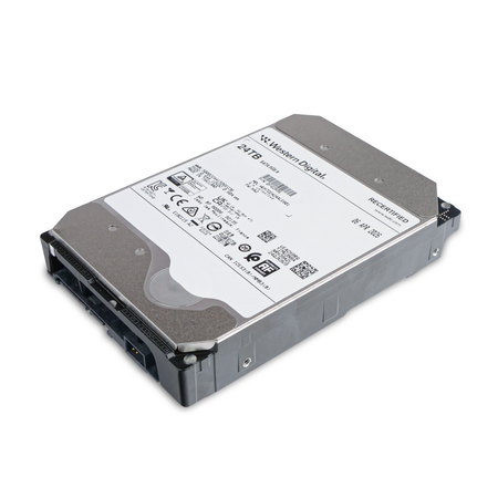 Western Digital WUH722424ALE601 0F62831 24TB SATA 6Gb/s 3.5" HDD, Top Angled View