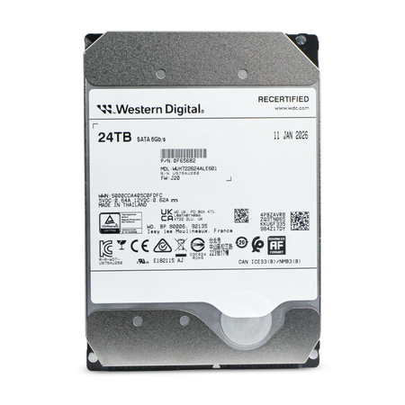 Western Digital WUH722624ALE601 0F65682 24TB SATA 6Gb/s 3.5" HDD, Front Label View