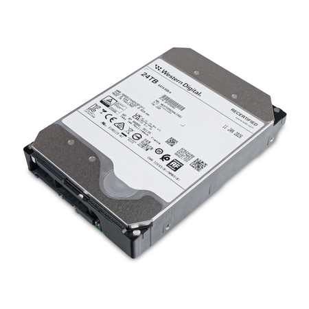 Western Digital WUH722624ALE601 0F65682 24TB SATA 6Gb/s 3.5" HDD, Top Angled View