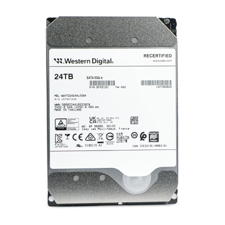Western Digital WUH722424ALE604 0F65101 24TB SATA 6Gb/s 3.5" HDD, Front Label View