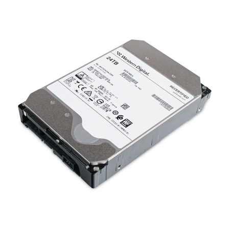 Western Digital WUH722424ALE604 0F65101 24TB SATA 6Gb/s 3.5" HDD, Top Angled View