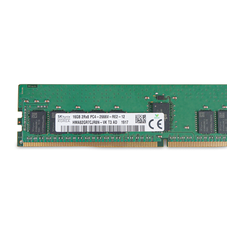 SK Hynix HMA82GR7CJR8N-VK 16GB 2Rx8 PC4-2666V-RE2 DDR4 RDIMM RAM, Front Side View