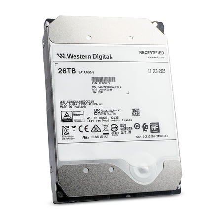 Western Digital Ultrastar DC HC590 WUH722626ALE6L4 0F65672 26TB 7.2K RPM SATA 6Gb/s 512e 512MB 3.5in Recertified HDD