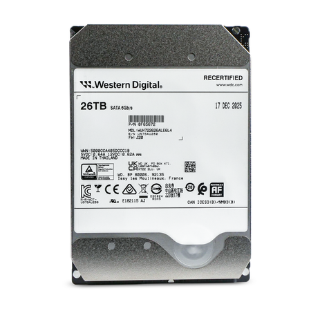 Western Digital Ultrastar DC HC590 WUH722626ALE6L4 0F65672 26TB 7.2K RPM SATA 6Gb/s 512e 512MB 3.5in Recertified HDD