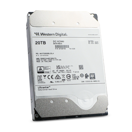 Western Digital Ultrastar DC HC560 WUH722020BLE6L4 0F38785 20TB 7.2K RPM SATA 6Gb/s 512e 3.5in Recertified Hard Drive