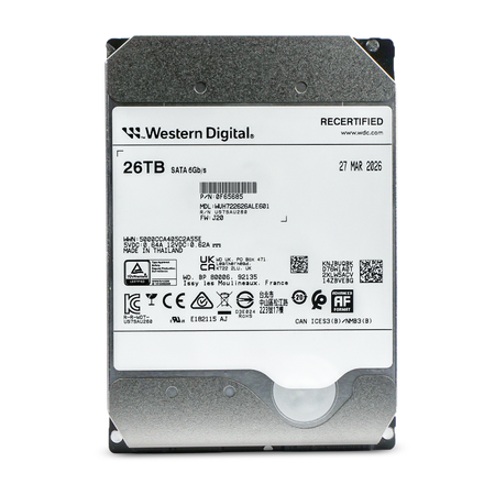 Western Digital Ultrastar DC HC590 WUH722626ALE601 0F65685 26TB 7.2K RPM SATA 6Gb/s 512e 512MB 3.5in Recertified HDD