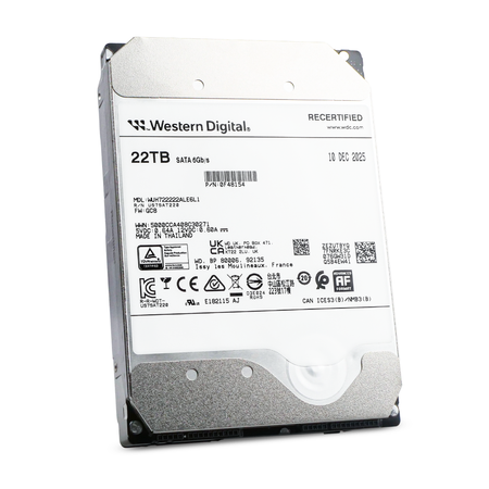 Western Digital Ultrastar DC HC570 WUH722222ALE6L1 0F48154 22TB 7.2K RPM SATA 6Gb/s 512e 3.5in Recertified Hard Drive