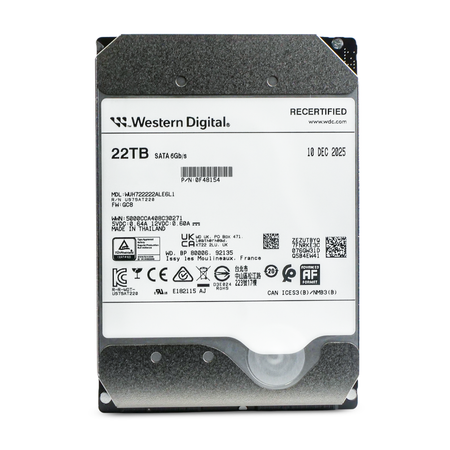 Western Digital Ultrastar DC HC570 WUH722222ALE6L1 0F48154 22TB 7.2K RPM SATA 6Gb/s 512e 3.5in Recertified Hard Drive