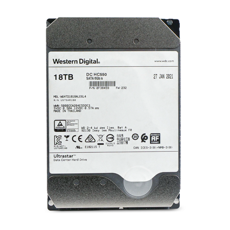 Western Digital Ultrastar DC HC550 WUH721818ALE6L4 0F38459 18TB 7.2K RPM SATA 6Gb/s 512e 512MB 3.5" Refurbished HDD