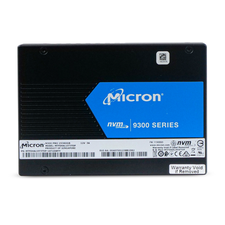 Micron 9300 PRO MTFDHAL15T3TDP 15.36TB 1 DWPD PCIe Gen 3.0 x4 4GB/s 3D TLC U.2 NVMe 2.5in Refurbished SSD
