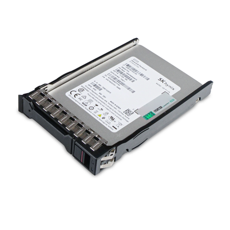 HP Generation 11 VK007680KWWFQ P11534-004 7.68TB PCIe Gen 3.0 x4 4GB/s 3D TLC U.2 NVMe 2.5" SSD, Above Angled View