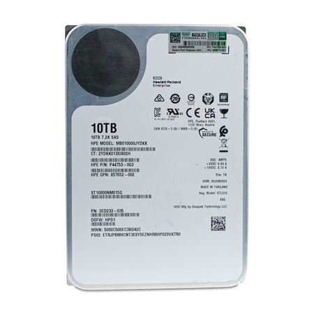 HP/Seagate Exos X18 ST10000NM015G 10TB 7.2K RPM SAS 12Gb/s 512e 256MB 3.5" HDD, Front Label View