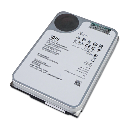 HP/Seagate Exos X18 ST10000NM015G 10TB 7.2K RPM SAS 12Gb/s 512e 256MB 3.5" HDD, Above Angled View