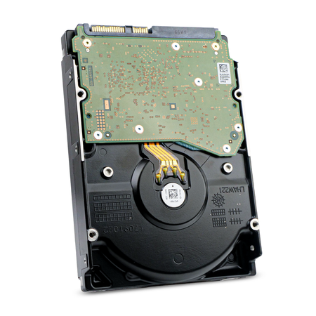 HP/HGST Ultrastar He10 HUH72010AL5204 0F27373 10TB 7.2K RPM SAS 12Gb/s 512e 256MB 3.5" HDD, Back Angled View