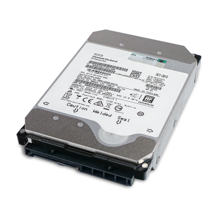 HP/HGST Ultrastar He10 HUH72010AL5204 0F27373 10TB 7.2K RPM SAS 12Gb/s 512e 256MB 3.5" HDD, Above Angled View
